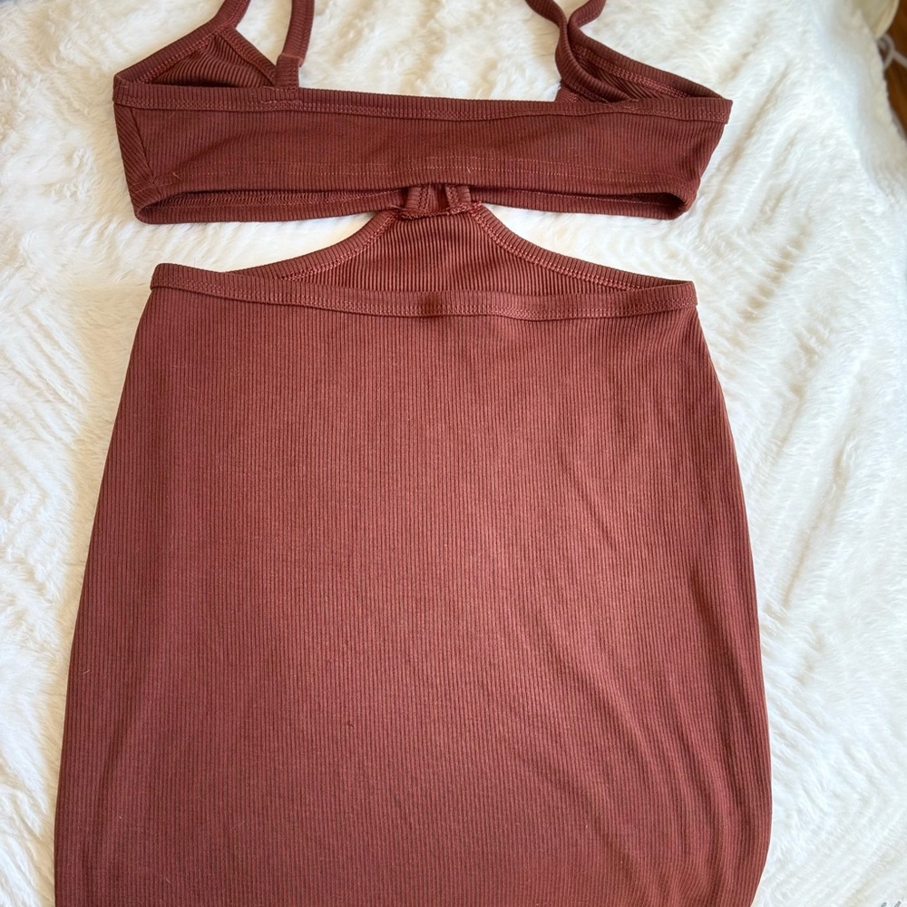 ASOS Brown Cut-Out Mini Dress - Picture 4 of 4
